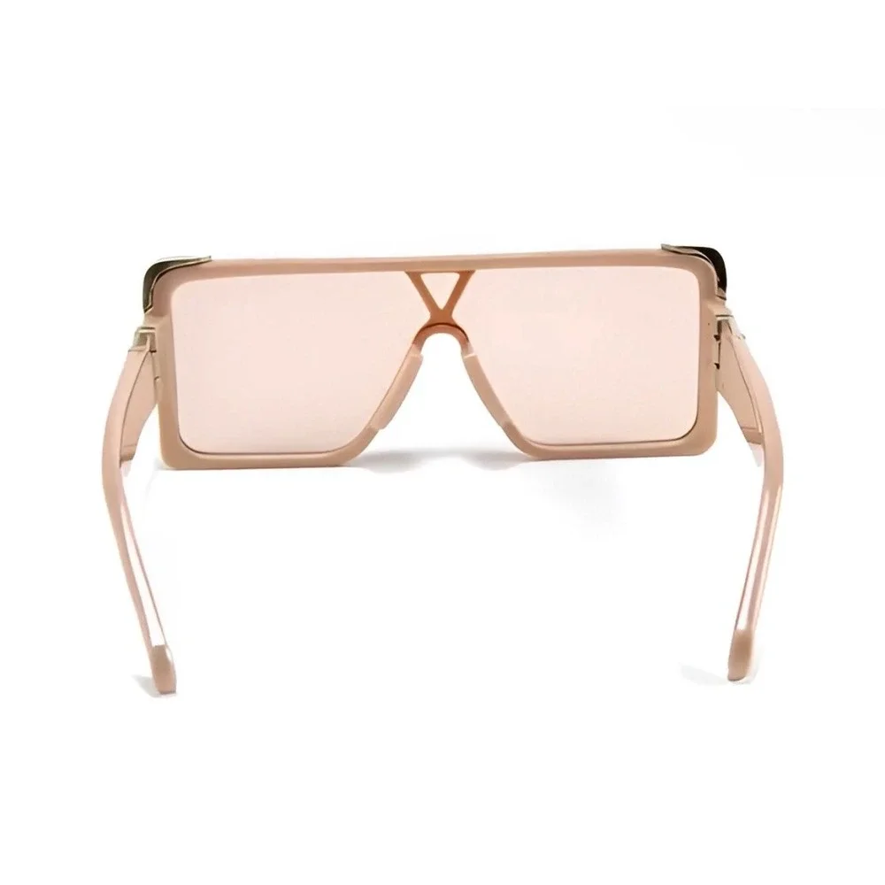 Oversized Square Sunglasses Fashion Beige Frame Unisex Beach Trendy Lentes Gafas
